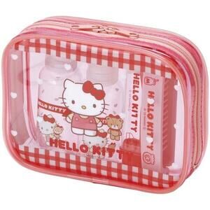 Sanrio Hello Kitty Mini Travel Toiletry 5 pc Set, Toothbrush Comb Bottles Kawaii
